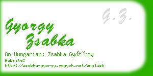 gyorgy zsabka business card